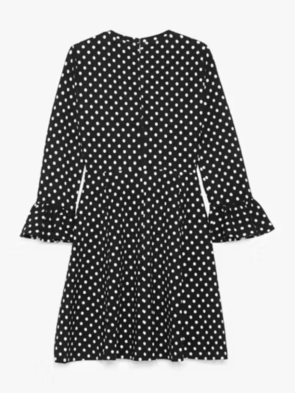 Domino Dot Flounce Sleeve Ponte Dress